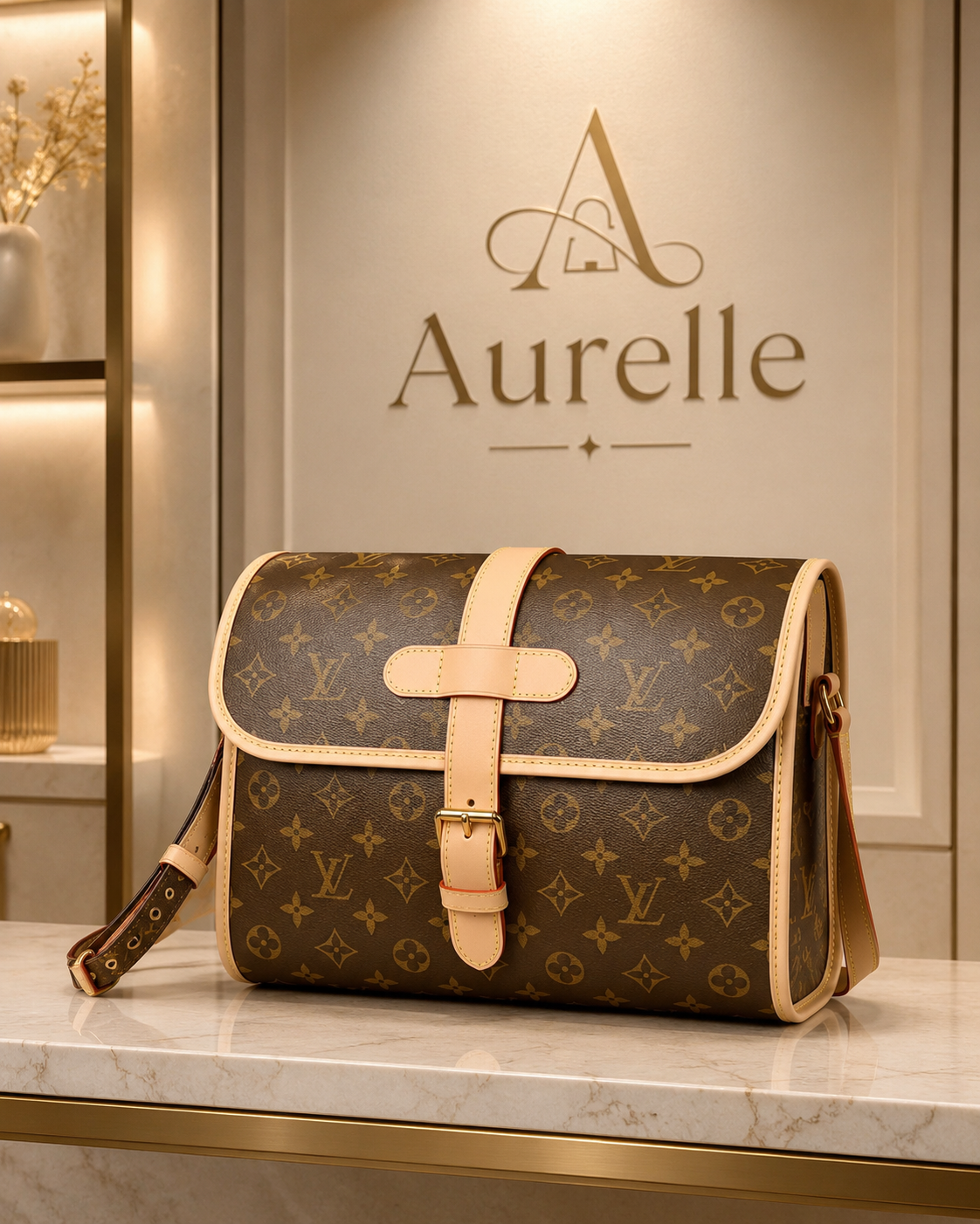 Aurelle Monogram Flap Shoulder