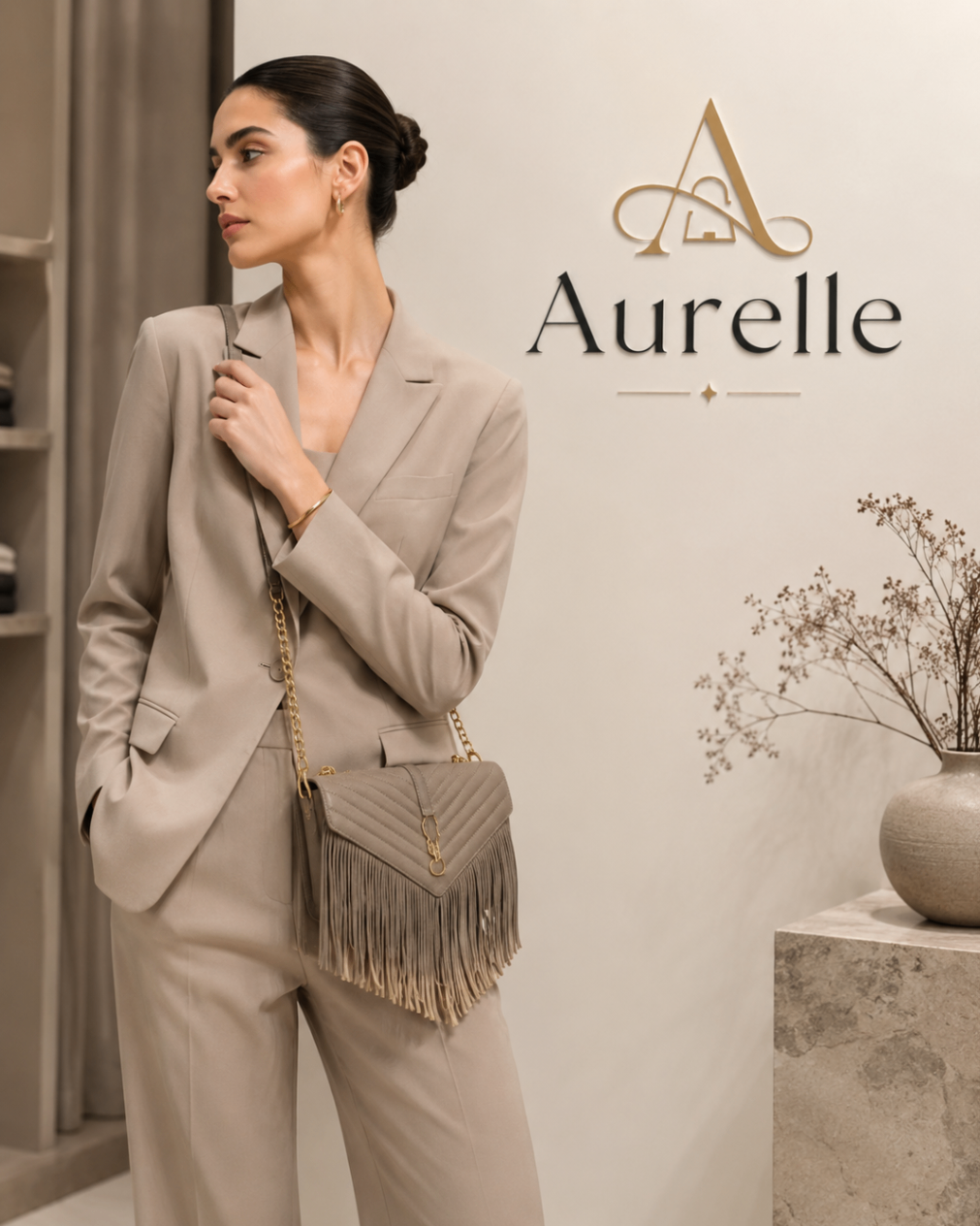 Aurelle Fringe Quilted Flap