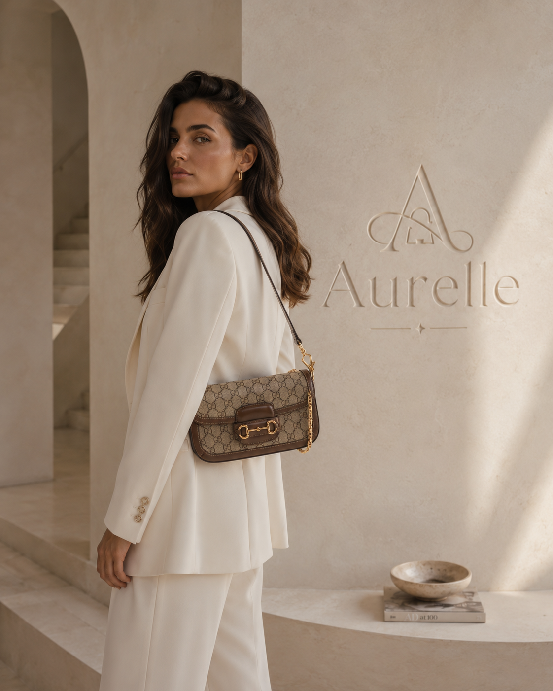Equestre Shoulder Bag — Cognac Monogram