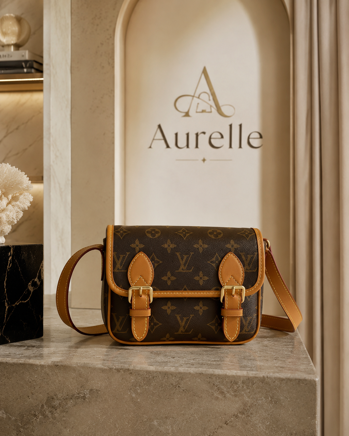 Aurelle Monogram Saddle Crossbody